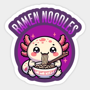 Cute Axolotl Drinking Boba Sticker